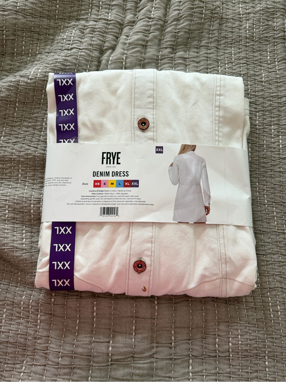 Frye White Denim Long-Sleeve Denim Dress